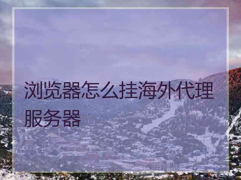 浏览器怎么挂海外代理服务器