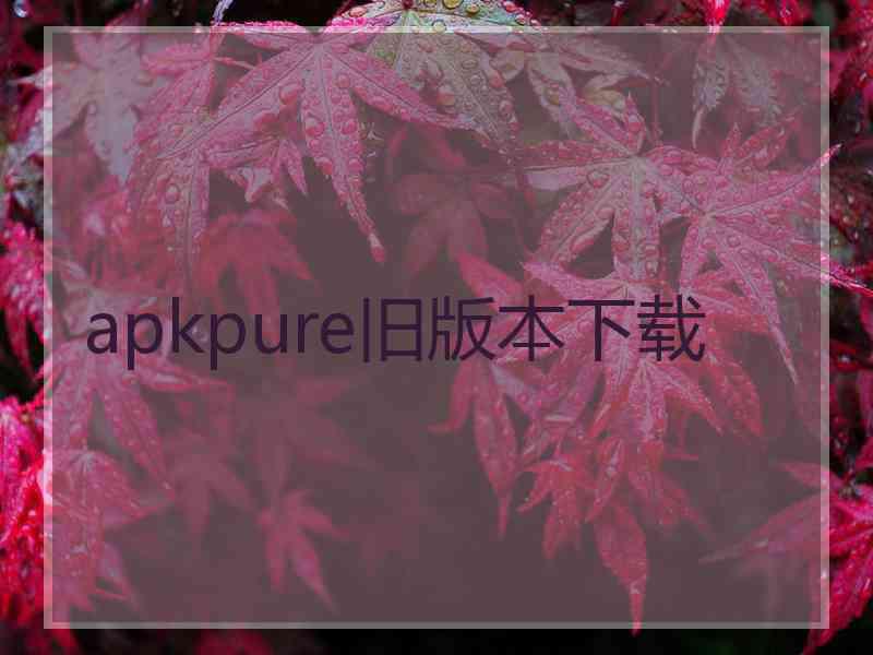 apkpure旧版本下载