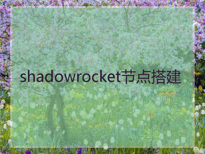 shadowrocket节点搭建