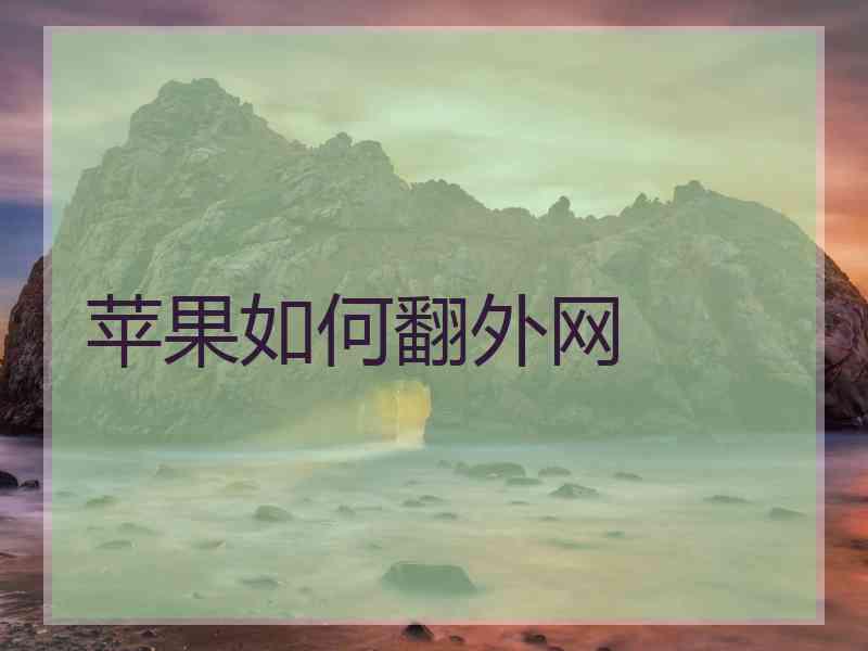 苹果如何翻外网