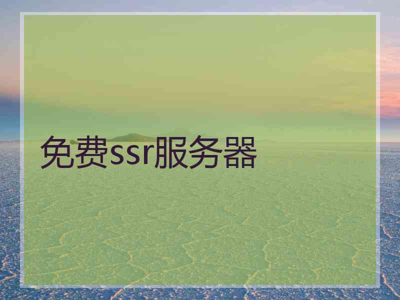 免费ssr服务器