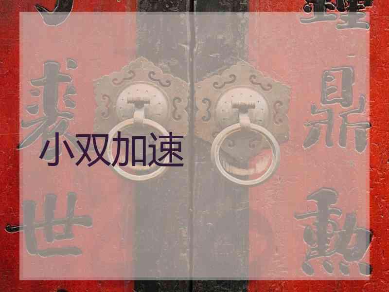 小双加速