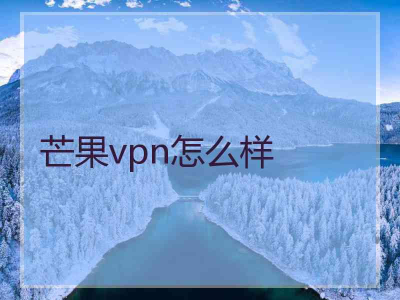 芒果vpn怎么样