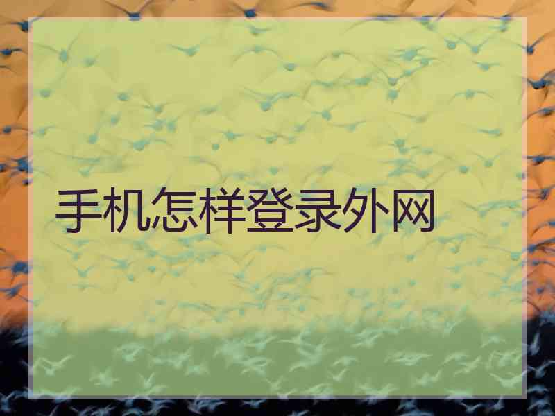 手机怎样登录外网