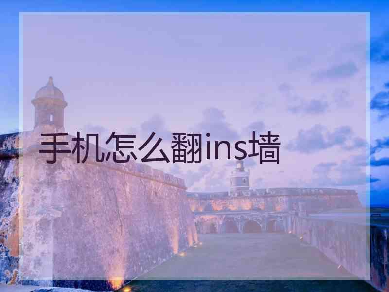 手机怎么翻ins墙