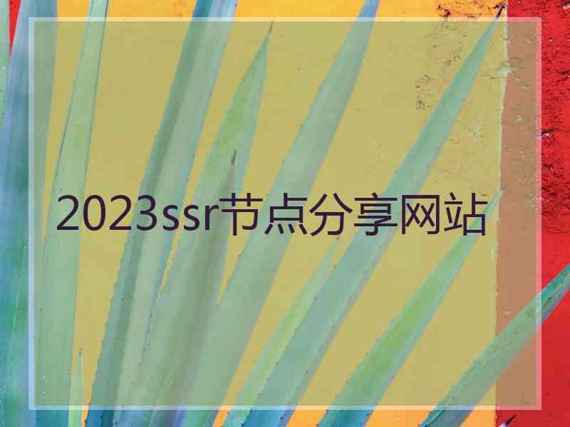 2023ssr节点分享网站