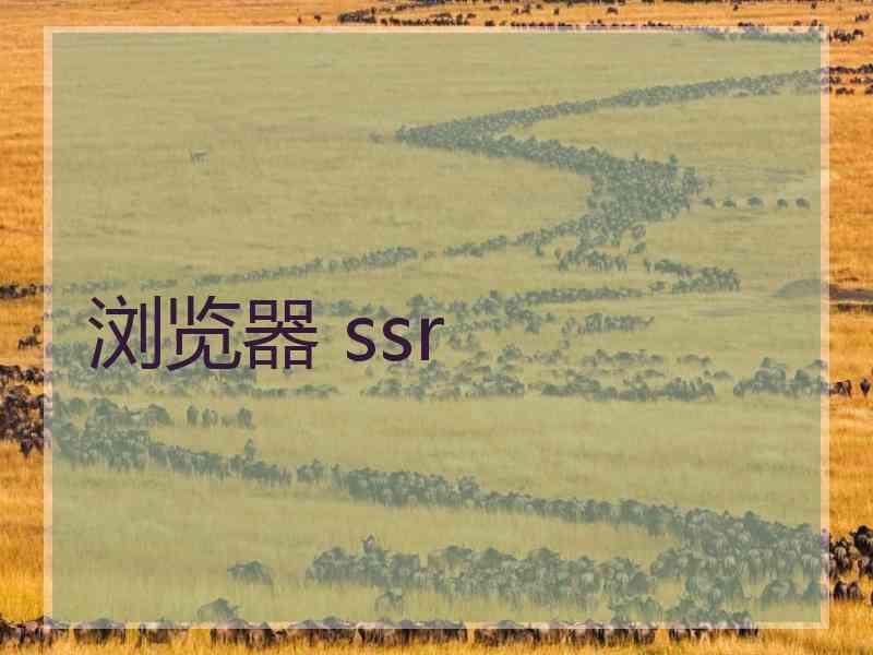 浏览器 ssr
