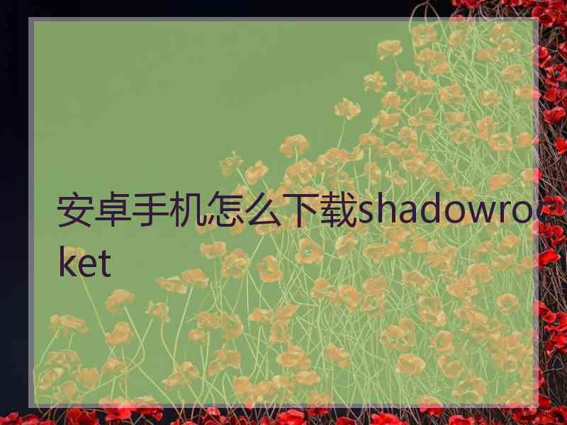 安卓手机怎么下载shadowrocket