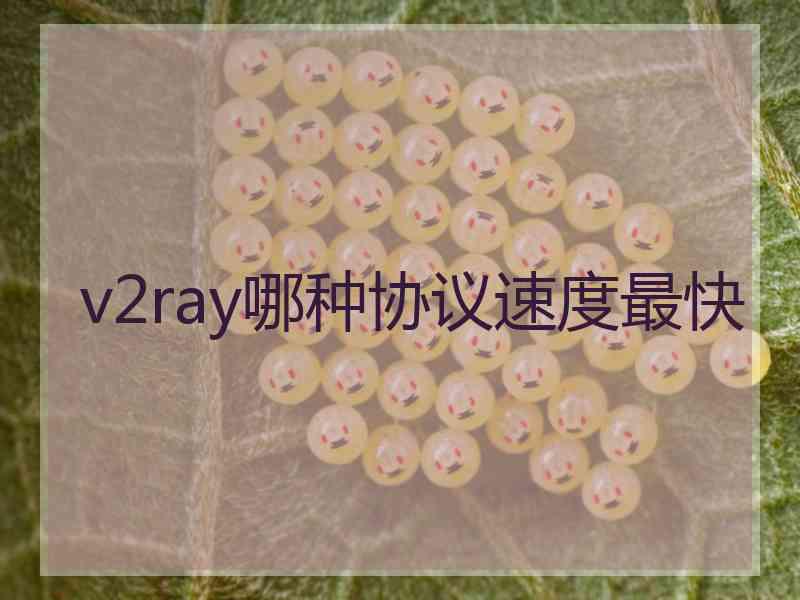 v2ray哪种协议速度最快