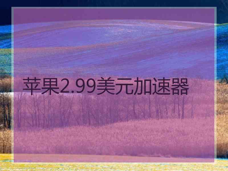苹果2.99美元加速器