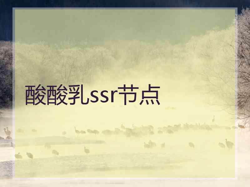 酸酸乳ssr节点