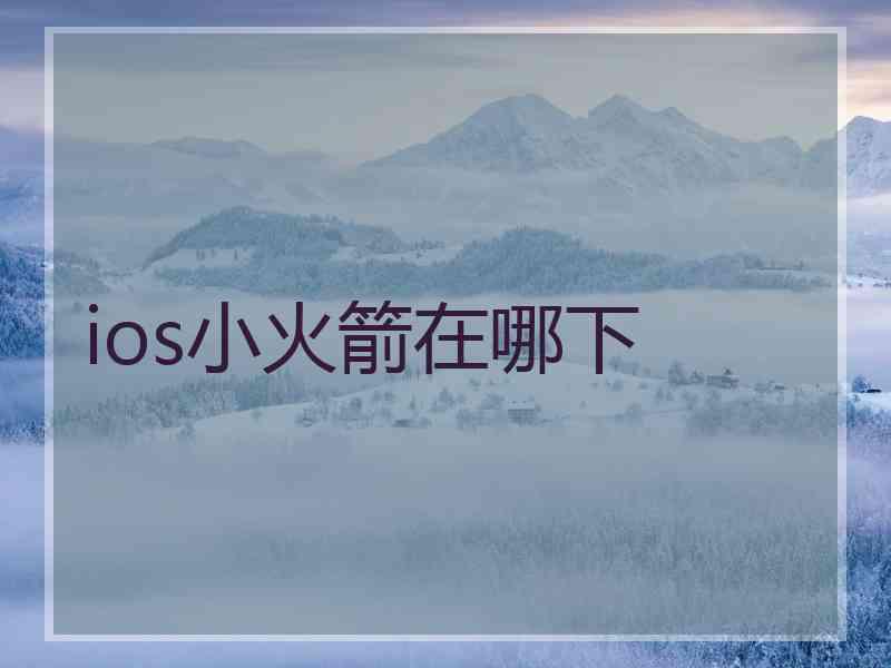 ios小火箭在哪下