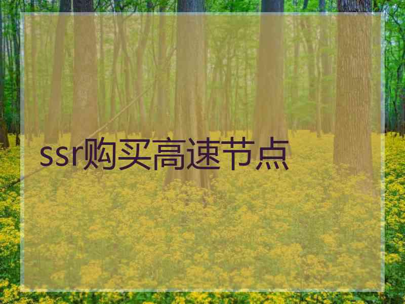 ssr购买高速节点