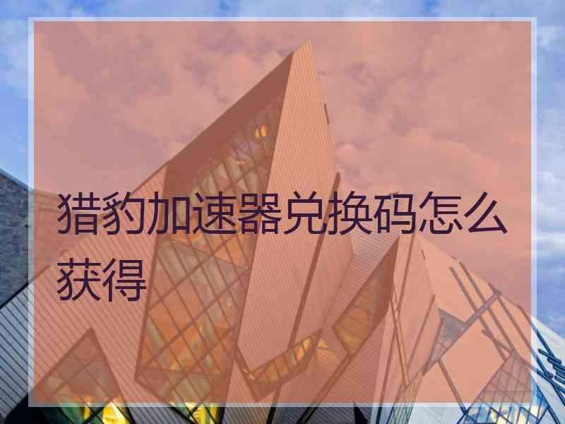 猎豹加速器兑换码怎么获得