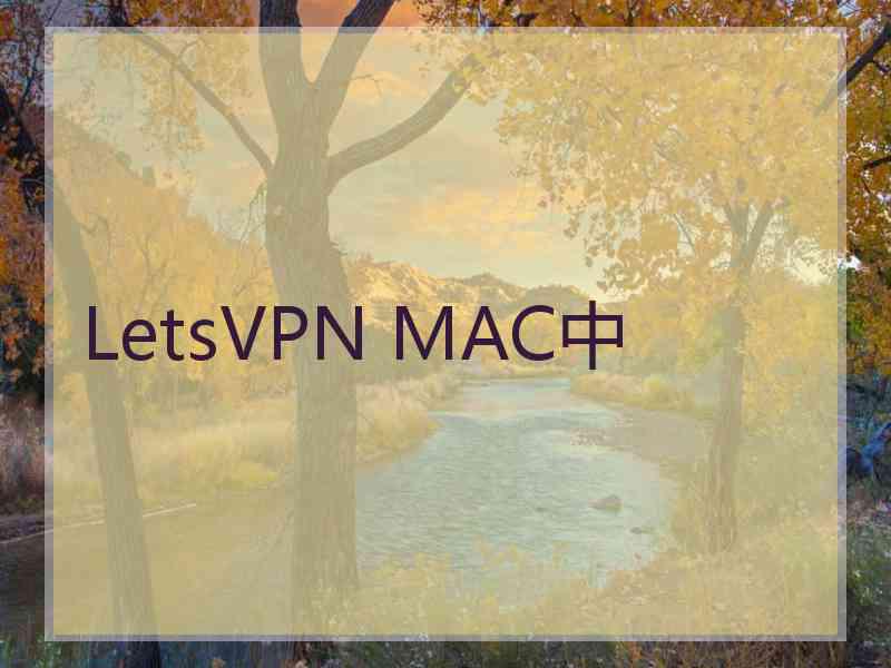 LetsVPN MAC中