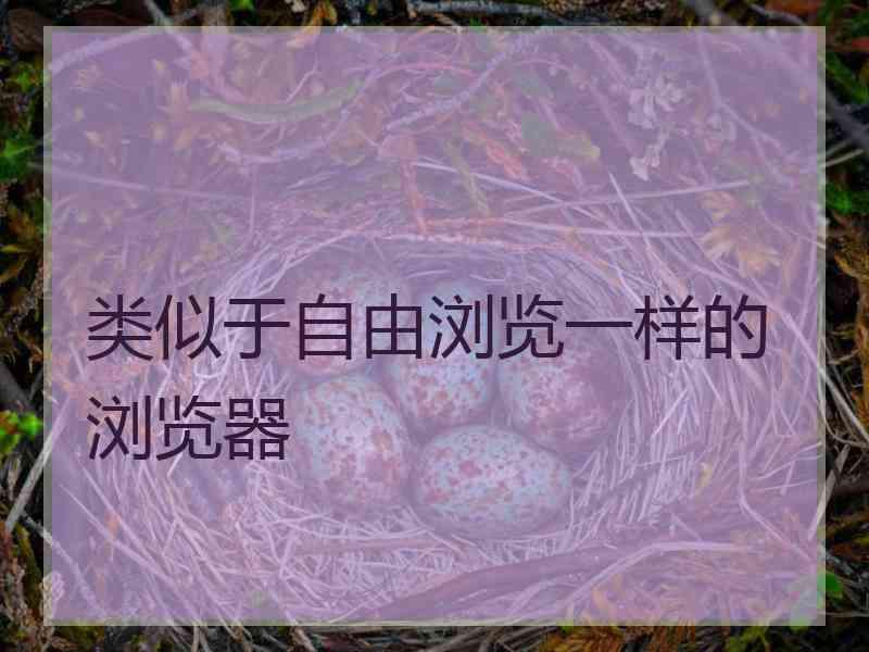 类似于自由浏览一样的浏览器
