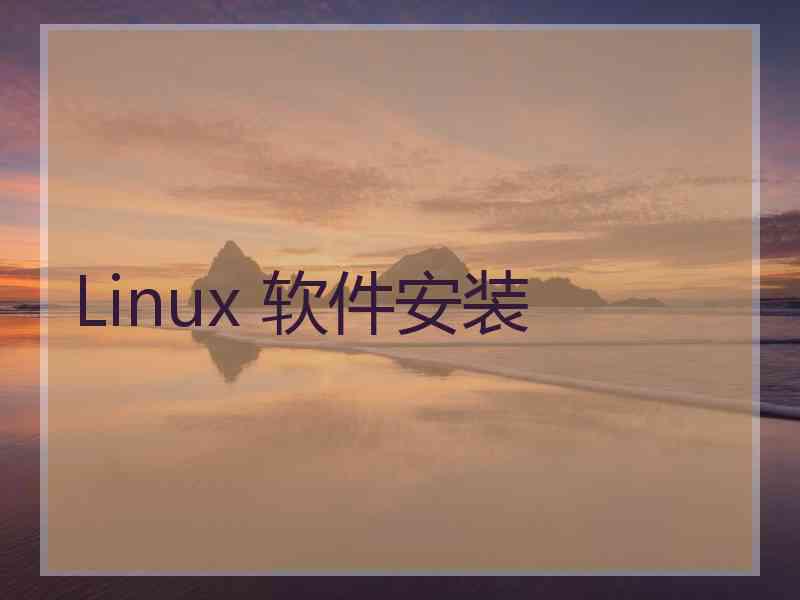 Linux 软件安装