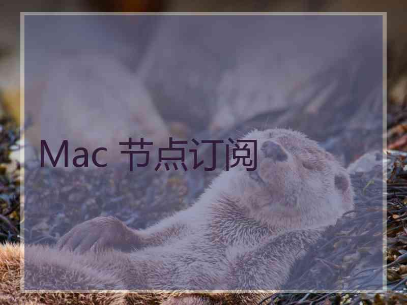 Mac 节点订阅