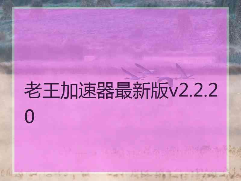 老王加速器最新版v2.2.20