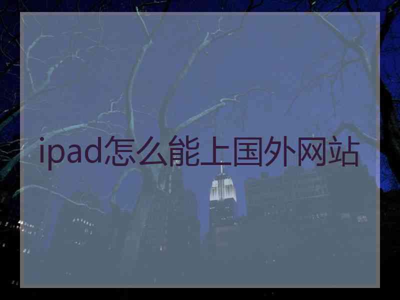 ipad怎么能上国外网站